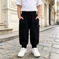 thumbnail image 2 of Faraee Kids Jogger Pants Elastic Waist Toddler Boys Casual Sweatpants with Side Pockets 2T 3T 4T 5T 6T 7T Loose Fit Solid Color Cotton Active Soft Trousers, 2 of 9