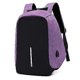 thumbnail image 1 of Mochila para ordenador de viaje de negocios, impermeable, con puerto de carga USB, diseño ergonómico, antirrobo, color: negro y morado, 1 of 4