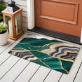 thumbnail image 4 of 2x3 Ft Entryway Area Rug, Green Marble Kitchen Rug Runner Washable Floor Mat, Grey Gold Texture Vintage Farmhouse Art Non Slip Indoor Door Mat Throw Carpet for Bathroom Living Room Bedroom, 4 of 8