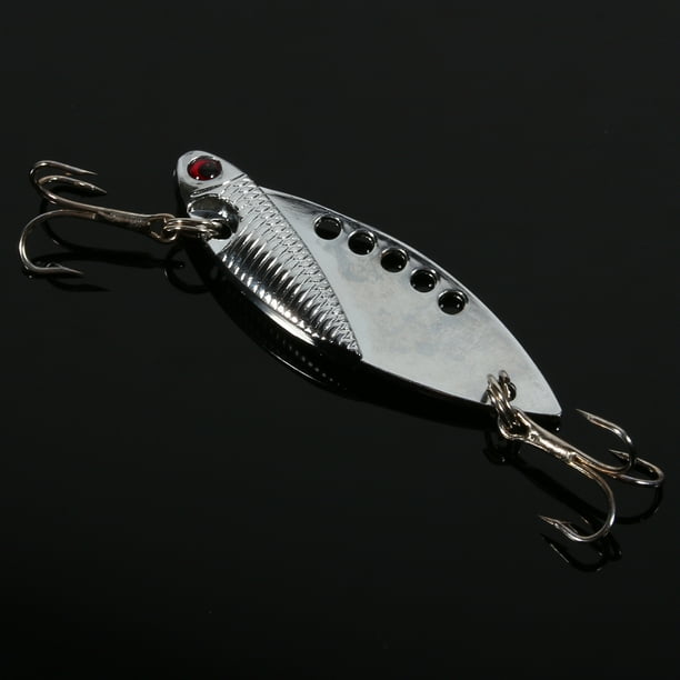 Vgeby Fishing Lures, Metal Hard Blade Baits With Treble Hooks For Bass Walleye Trout Fishing Spoons