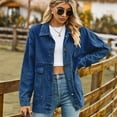 thumbnail image 5 of KYAIGUO Women's Denim Jean Jacket,S-2XL Oversize Vintage Denim Jacket,Long Sleeve Boyfriend Denim Jacket Coat, 5 of 9