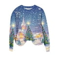 thumbnail image 5 of Christmas Sweatshirts Women Graphic Printed Xmas Funny Tee Shirt Plus Size Holiday Tops Loose Crewneck Pullovers (XL, Blue), 5 of 6