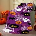 thumbnail image 2 of Halloween Throw Blanket for Couch, Spooky Halloween Ghost Spider Pumpkin Pattern Blankets, Soft Cozy Flannel Blanket for Bed Sofa Home Decor Gifts, 2 of 5