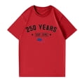 thumbnail image 4 of Womens Loose Fit Short Sleeve Crewneck T Shirt 250 Years 1776 Graphic Print Casual Top Tee for Anniversary Event Red L, 4 of 5