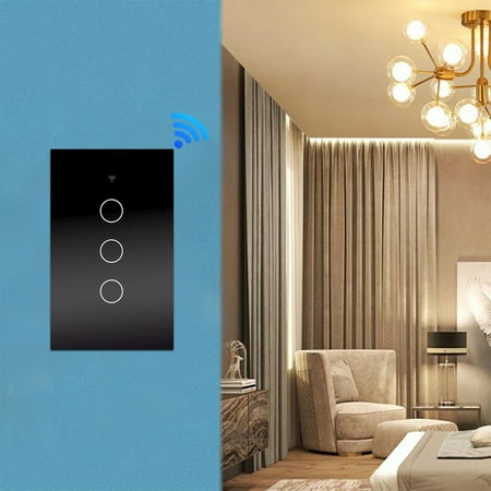 

Paiwinds Clearance Smart Switch Smart Wi-Fi Light Wall Switch 2.4GHz Wi-Fi Tou-ch Switches Fit For US Wall Switches 3 Gang