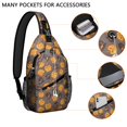 thumbnail image 2 of Sling Backpack,Halloween Pumpkins and Witch Hats Sling Bag with Water Bottle Holder,Waterproof Sling Bag for Men/Women with Headphone Jack for Hiking,Travel, 2 of 6