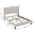 thumbnail image 2 of Zimtown Queen Bed Frame with Charging Station, Wingback Platform Bed Frame, Mattress Foundation, Beige, 2 of 10