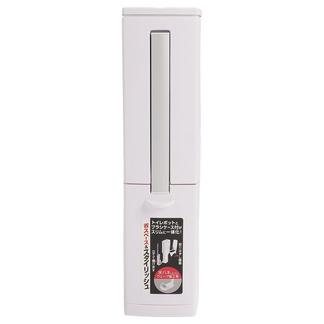 Three in One Bathroom Trash Can with Pop Up Lid, Removable Inner Bucket, and Concealed Toilet Brush for Small Space, Suitable for Bathroom, Apartment, RV, Dormitory, and Cabin