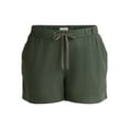 thumbnail image 3 of Terra & Sky Women's Plus Size Linen Blend Shorts, 3 of 5