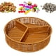 thumbnail image 1 of Cesta de frutas tejidas de ratán Bandeja de pan Bandeja 3 compartimentos 3 Comparos Snack Snack Spoting Bandeja de pan Canasta para bocadillos de 28 cmx6cm, 1 of 8