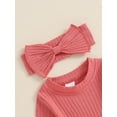 thumbnail image 6 of Suealasg Baby Girls Full Length Jumpsuit 3 6 9 12 18 Months Infant Long Sleeve Ribbed Rompers Headband Spring Fall Bodysuit Clothes for Newborn Girls, 6 of 7