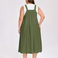 thumbnail image 4 of LWavelet Women's Plus Size Overall Maxi Dress Adjustable Straps Pockets Casual Loose Fit Dress Army Green 5XL, 4 of 4