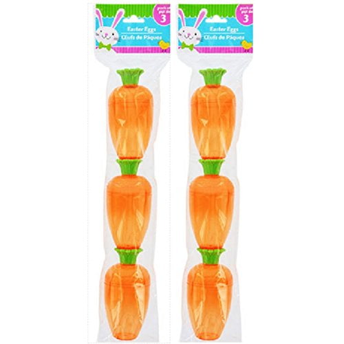 Greenbrier Plastic Fillable Carrots for Easter 2 Packs (6 ) Carrots