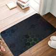 thumbnail image 4 of Pofeuu Modern Hexagonal Neon Grid Print Flannel Doormats Rug16"x24"Rug Washable Doormats Indoor Outdoor Rugs for Layered Front Door Mats, Porch, Kitchen, Entryway, 4 of 7