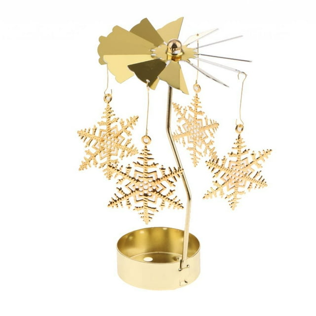 Decoración de Navidad Soporte de lámpara de té de giratoria Adorno de candeliere: , duende, , , árbo perfecl Candelero de la decoración de la Navidad