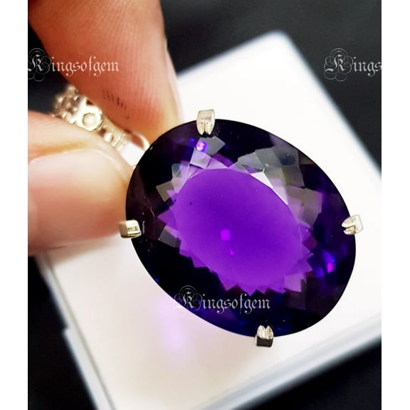 75 Carat Beautiful Purple Amethyst Oval 925 Solid Silver Pendant Gemstone