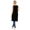 thumbnail image 4 of Women's Casual Solid Long Sleeveless Side Pockets Knit Vest, 4 of 5