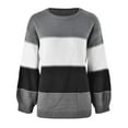 thumbnail image 4 of Krdevn Women's Casual Autumn and Winter Long Sleeve Striped Sweater Crew Neck Knitted Pullover Top,L, 4 of 4