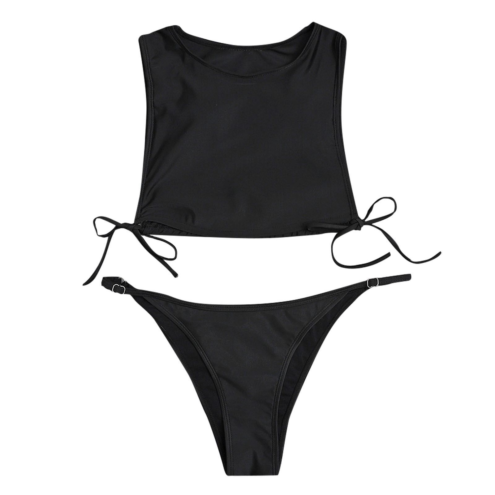 EchfiProm 2023 Y2K Clothing Women Sexy Solid Push Up High Cut Lace Up