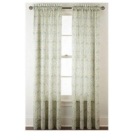 Royal Velvet Hilton Damask Rod Pocket Curtain Panel 54 In X 84 In