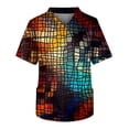 thumbnail image 2 of Scrub Tops for Men Short Sleeve Tie Dye V Neck Medical Scrubs Healthcare Uniform Tops Nursing Scrubs Green 4XL, 2 of 4