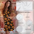 thumbnail image 6 of Yuyamidu Ghost Pumpkin Women's Sleepwear Nightgown Short Sleeve Button Down Sleepshirt Comfortable & Loose Fit Summer Night Dress Round Neck Wrinkle-Free Fabric Housecoat, 6 of 7
