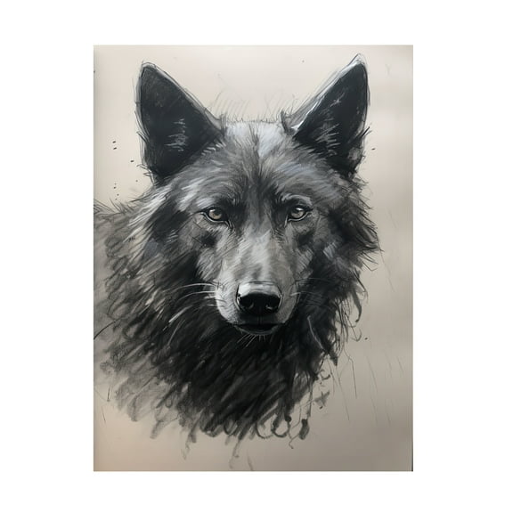 Canvas Wall Art - Sasha 'Wolf II' Wall Art for Living Room, Bedroom, or Office Décor by Trademark Fine Art - 14 x 19 Inches