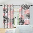 thumbnail image 5 of Pink Gray Floral Curtains,Boho Dahlia Blackout Window Drapes for Bedroom Living Room 2 Panel Sets, 42x108 Inch, 5 of 6