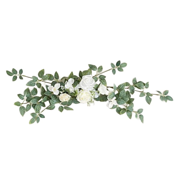 2 piezas de decoraciones florales para respaldo de silla de pasillo, accesorios para fotos, arreglo floral para banco de pasillo Estilo D