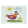 thumbnail image 1 of Hen and Chicks Cutting Board, Nursery Themed Cartoon with Chicken and Baby in Sunny Nature Day, Decorative Tempered Glass Cutting and Serving Board, in 3 Sizes, by Ambesonne, 1 of 2