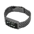 thumbnail image 4 of LED Watch Double Open Stainless Steel Buckle Metal Strap Rectangular Dial Digital Wristwatch for Outdoor Activities Black, 4 of 14