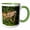 Green/White, variant on 3drose, Belize, Crooked Tree, Male Green Iguana., 11oz Two-tone Red Mug