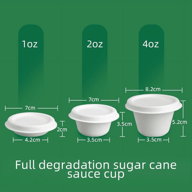 Caja de salsa de pulpa sellada desechable, embalaje para llevar, condimento de aceite de chile, salsa para untar, taza de salsa pequeña biodegradable y respetuosa con el medio ambiente