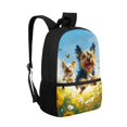 thumbnail image 2 of Uourmeti Puppy Flower Pattern Premium Quality Backpack, 17 Inch Non Fade Bookbag Smooth Zippers School Backpack for Kids, 2 of 6