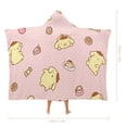 thumbnail image 6 of Pompompurin Hooded Blanket Poncho, Wearable Hooded Blanket Cozy Soft Warm Plush Fleece Blanket for Adult Women Men, 6 of 7