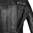 thumbnail image 3 of Men's Commuter Premium Natural Buffalo Leather Motorcycle Jacket Biker Black L, 3 of 7