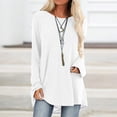 thumbnail image 5 of Oksale Womens Long Shirts Casual Crew Neck Shirt Loose Long Sleeve Blouses Solid Color Blouse Comfortable Tee Tops 2025, 5 of 5
