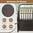 thumbnail image 2 of DORTALA 2-Person Porch Swing Outdoor, Patio Wicker Hanging Swing Bench with Cushions, Metal Frame, Ropes, 880 LBS Capacity, Rattan Swing Loveseat for Garden Poolside Backyard, Mix Brown+Off White, 2 of 7
