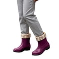 thumbnail image 4 of OKBOP Waterproof and Warm rain boots for women waterproof Pull-On Waterproof Ankle-High Winter Flat Heel, 4 of 5
