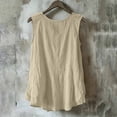thumbnail image 5 of Admvng Women's Tank Top Cotton Deep V Neck uffle Trim Sleeveless Crinkle Textured Lightweight Casual Summer Camisole Blouse, 5 of 5
