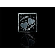 Asfour Crystal 1162-50-133 2 L x 2 H x 1 W in. Crystal Laser-Engraved Friends Forever Love & Hearts Laser-Cut