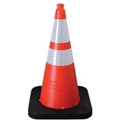 Enviro-Cone Traffic Cone, 28" w/ 4" & 6" Reflective Collars, 10 lb, Orange/Black (1 Unit)