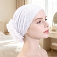 thumbnail image 3 of WHEANG Head Scarf for Women Breathable Soft Stretchy Chemo Head Cover Summer Lightweight Cooling Lace Trim Head Scarf Cap Thin Floral Lace Beanie Turban for Women White, 3 of 5