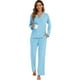 thumbnail image 3 of Conjunto de pijama LUBOT para mujer, viscosa de bambú, 2 piezas, pijama Star Moon, 3 of 7
