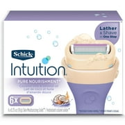 Intuition Pure Nourishment Womens Razor Refills with Coconut Milk and Almond Oil, Pack of 6