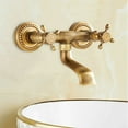 thumbnail image 2 of Antique Hot And Cold Water Tap, Copper Finish Two Handles Wall Mounted Kitchen Faucet, Corrosion & Rust Resistant, 2 of 5