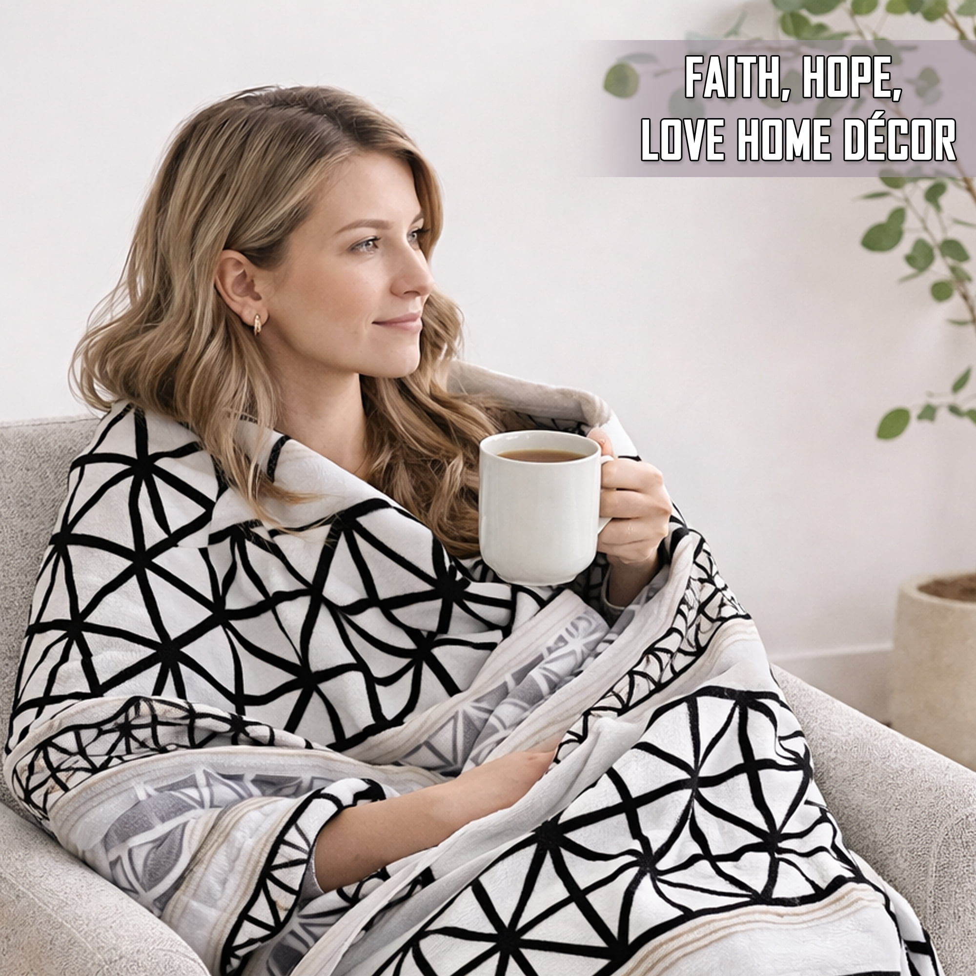 Faith, Hope, Love Home Décor Extra Heavy and Plush Throw Blanket (50" x 70") - Brexton