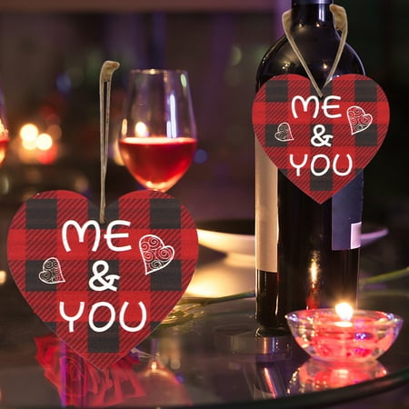 

Zedker Wooden Valentine S Day Pendants Ornament Gift Box Red Wine Bottle Tree Hanging Ornaments Decorations Gift 7Cm/2.8Inch