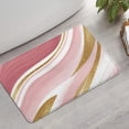 thumbnail image 2 of Pink Gold Marble Pattern Bathroom Rugs Mat,Non Slip Microfiber Bathroom Rug,Rubber Backing,Soft Bathroom Mats for Bathroom Floor,Tub and Shower,17x27in(43x68cm), 2 of 5