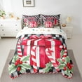 thumbnail image 2 of jejeloiu Christmas Gifts Bedding Comforter Set 7pcs,Xmas Berry Queen Bedding Sets,Black Red Green Queen Sheet Sets For Boy Kids,Microfiber Bedroom Decor Reversible, 2 of 8